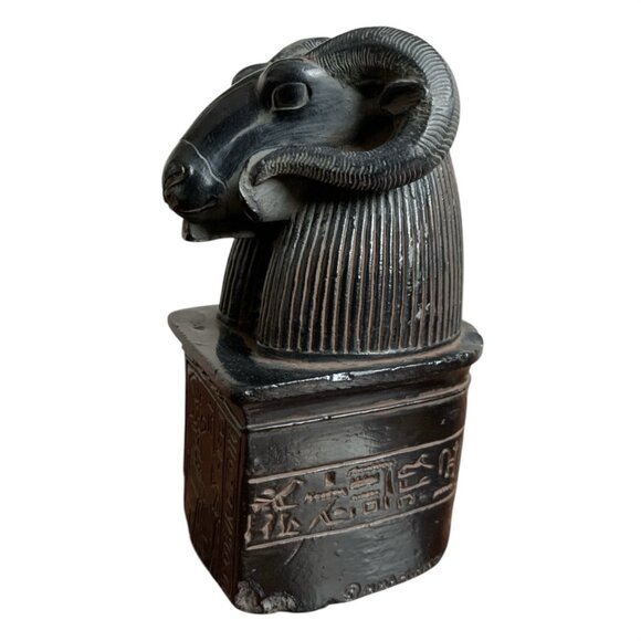Vintage Amun Ram Bookend Egyptian Decorative Figurines Historic 3.5x3.5x6.5 - Picture 3 of 7